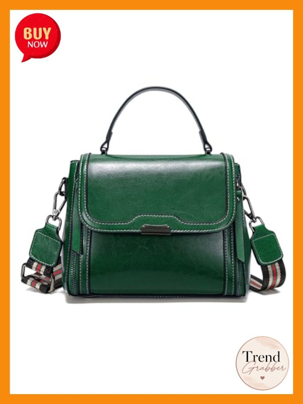 Waxed Leather Crossbody with Removable Straps